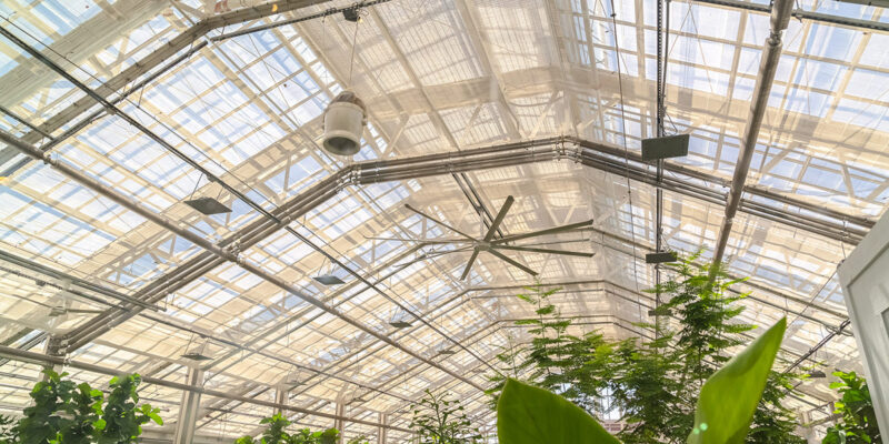 Greenhouse energy efficient fans for audit